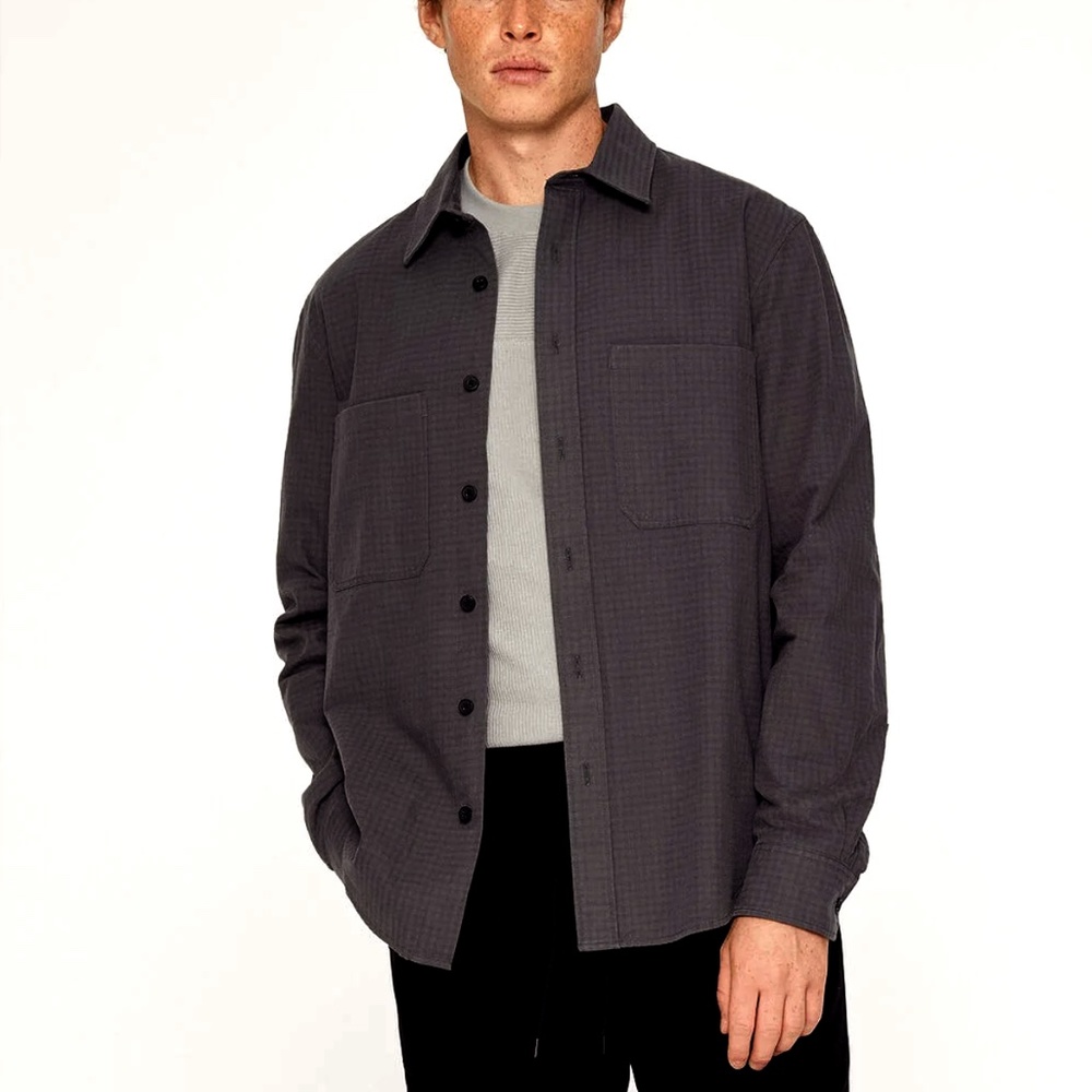 Long Sleeve Textured Standard Shirt - New With Tags - NEVER WORN - Grey